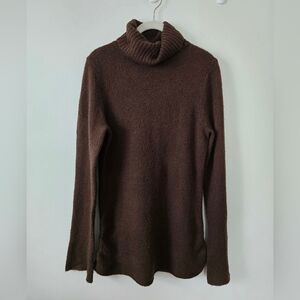 Bonnie and Bill by Holly Wool Blend Turtleneck Tunic Sweater Brown Large